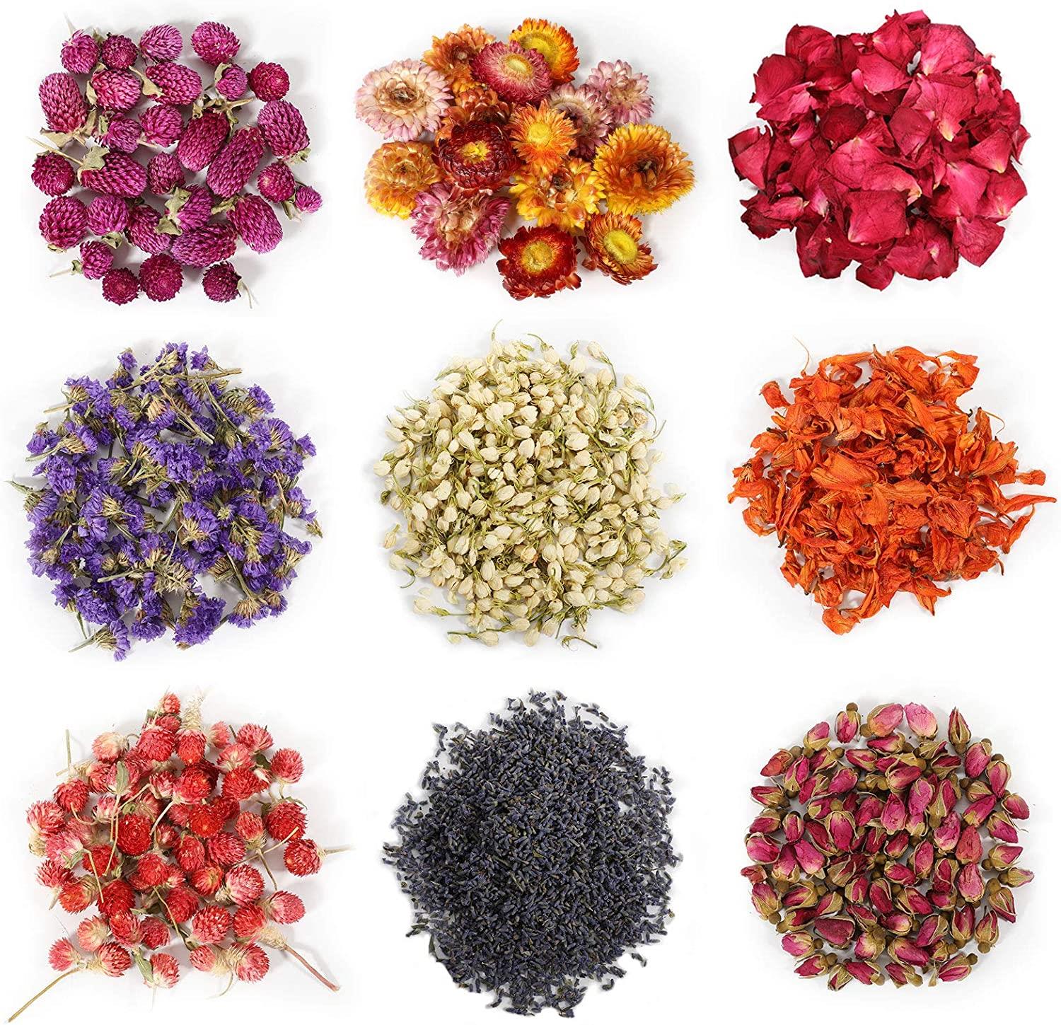 Dried Natural Flowers Mini Rose Buds Lavender Buds Dry Flower Dried Flowers  Petals Wedding Flowers Sachet Bag - 500G Rose Bud