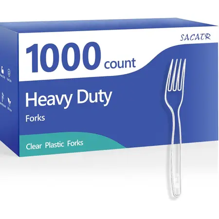 SACATR 1000 Count Plastic Forks Heavy Duty