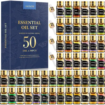 SACATR 50 Pcs Natural Essential Oil Set