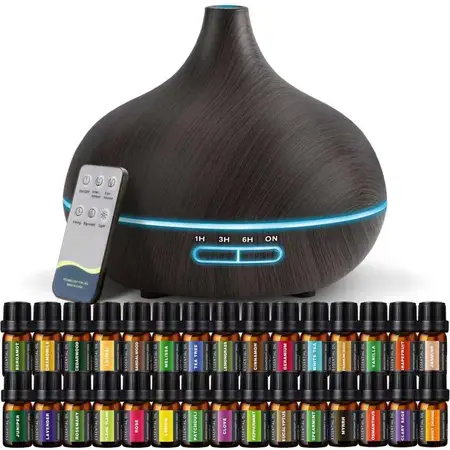 SACATR 550ml Oil Diffuser with 30x5 mL Essential Oils